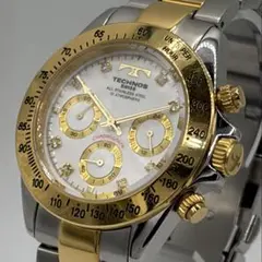 [デトックス品]TECHNOS クロノグラフ コンビカラーTGM640のサムネイル