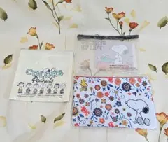 PEANUTSスヌーピーグッズ④ポーチ　巾着　３点セット