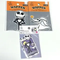 新品　ディズニー　ジャック&ゼロ　ワッペン&ステッカー３点セット　ナイトメア