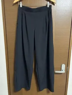 ユニクロUNIQLO ウルトラストレッチアクティブワイドパンツ L ブラック