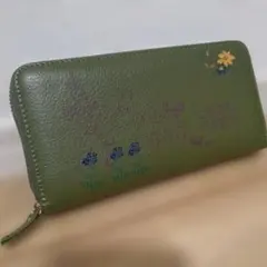 ムーミン グリーン レザー長財布　本革　新品未使用