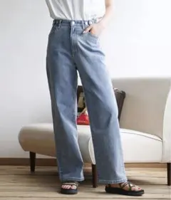 ストレッチデニムパンツ L ブルー