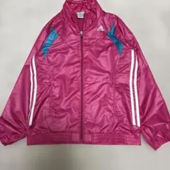 adidas フルジップブルゾン脇横3本サインサラサラ生地美品‼️