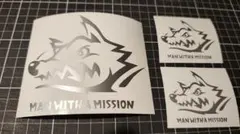MANWITHAMISSION カッティングステッカー 3枚セット 銀