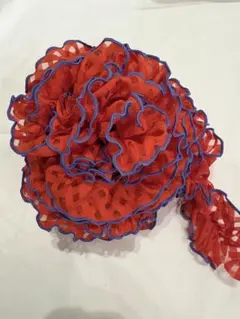 バイカラーフリルリボン チェック 4m クリスマスカラー