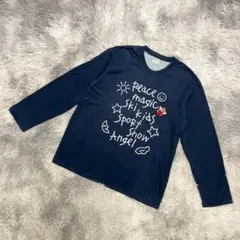 『CASTELBAJAC』長袖Tシャツ　カットソー　ロゴ刺繍　キッズライン(M)