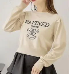 CHICO チコ ロゴモチーフ入りニット ニット セーター ベージュ