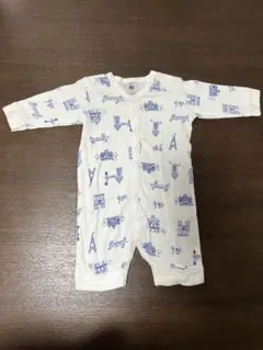 【美品】PETIT BATEAU 長袖ロンパース 3m/60cm