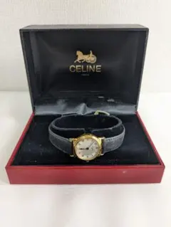 【希少】セリーヌ CELINE 腕時計 ラウンド ブラック調 レディース CELINE セリーヌ ラウンドフェイス 腕時計 ステンレススチール