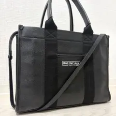 ✨超美品✨バレンシアガ　ハードウェアトートS　2wayハンドバッグ　レザー　黒