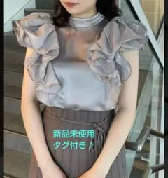 新品未使用タグ付き♪完売品☆フレイアイディー　ラッフルスリーブブラウス♪