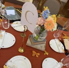 ウェディング　テーブルナンバースタンド　ゴールド　11本セット