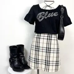 y2k❤️ BURBERRY BLUE LABEL ノバチェック 台形ミニスカート