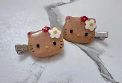 SALE中 日焼けキティー 前髪クリップ ヘアクリップ ヘアピン ハローキティー