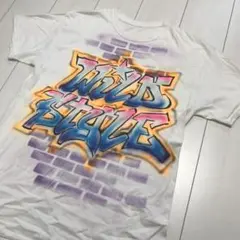 レギュラー古着！ 1点物オンリーワンなストリートスプレーアートなTシャツ