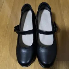 fuwaraku 幅広　3E 防水　ストラップウェッジパンプス　6cmヒール
