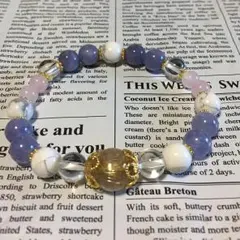 ★黄金の輝き★ 天然石 タイチンルチル&アクアマリン