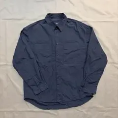 H&M 長袖シャツ ネイビー ダブルポケット