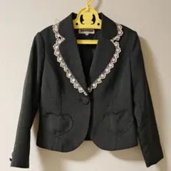 130cm 子供フォーマルジャケット グレー ハートポケット 卒園式 入学式