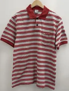 Nike 赤/白 ストライプ ポロシャツ　XLサイズ