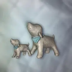☆犬　置物　インテリア　ノーティアニマル2個セット　親子　匿名配送☆