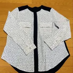 NOLLEY’S ブラウス サイズ38 切り替え長袖ブラウス ネイビー×ホワイトのサムネイル