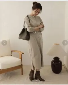 URBAN RESEARCH DOORS　スタンドカラーコーデュロイワンピース