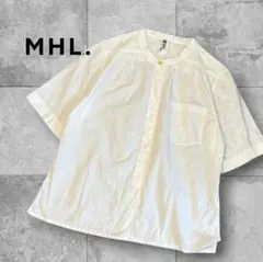 MHL. マーガレットハウエル 洗濯可 リネン コットン バンドカラー シャツのサムネイル