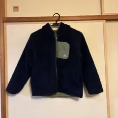 ネイビー フリースジャケット ジップアップ　リバーシブル