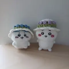 ハンドメイド　かぎ編み　ぬいぐるみ用帽子　ブルー1