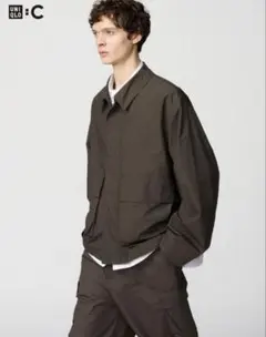 UNIQLO【C】ユニクロ コットンショートブルゾン　Lサイズ　ダークブラウン