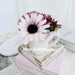 ミニブーケ マグカップ フラワースタンド 枯れないお花 ギフトくすみピンクのサムネイル