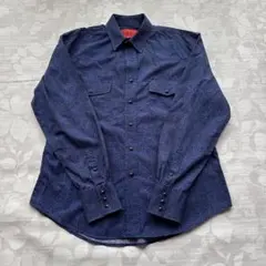 PATRONCITO ネイビー ペイズリー柄 長袖シャツ Mサイズ