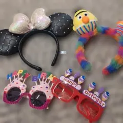 ミッキー型カチューシャとバート・アーニーのカチューシャセット