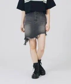 【美品】X-girl デニム アシンメトリー スカートのサムネイル