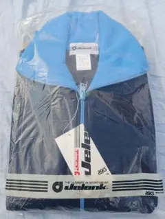 80'Jelank ASICS ジップアップジャージ 青黒M