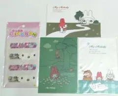 未開封：マイメロポストカード3枚×ハローキティ 絆創膏 4枚入り