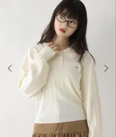 Wカラーポロニット