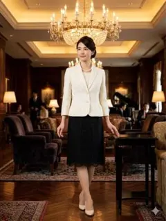 サイズ9AR号ホワイトジャケット付きワンピーススーツ