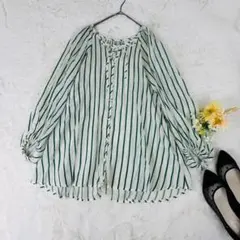 EVERY.VERY NICE CLAUP　ストライプ　ボウタイ　長袖ブラウス