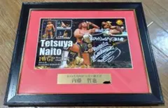 新日本プロレス 内藤哲也 直筆サイン入りフォトフレームIWGP世界ヘビー級王座 福岡・熊本メモリアル!! オカダ・カズチカ、内藤哲也の直筆サイン入り