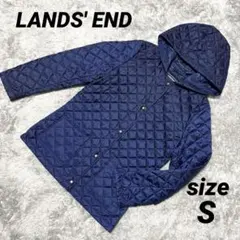 美品LANDS' ENDランズエンド フード付キルティングジャケットsizeS