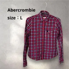 【美品】ジュニア　ネルシャツ　長袖　チェック　Abercrombie Lサイズ