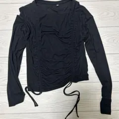 GU ブラック 長袖 Tシャツ ルーズフィット