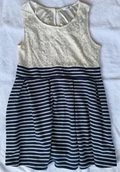 アイボリー レース ノースリーブ ワンピース