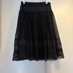 ZARA 黒レース　ギャザースカート