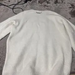 ADRERホワイト クルーネックニットセーター