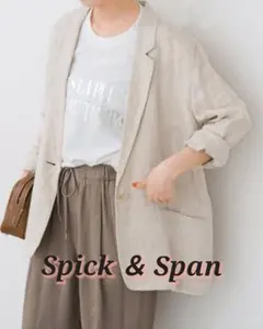 【25SS】 Spick＆Span リネンエアリージャケット ナチュラル 34のサムネイル