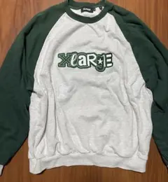 XLARGE グレー/グリーン スウェット