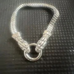 シルバースネーク編み込みブレスレット